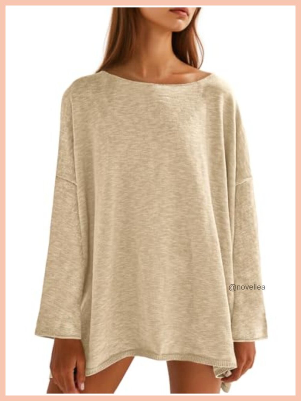 Oversized Lightweight Knit Sweater Tunic Long Sleeve Eco Cotton